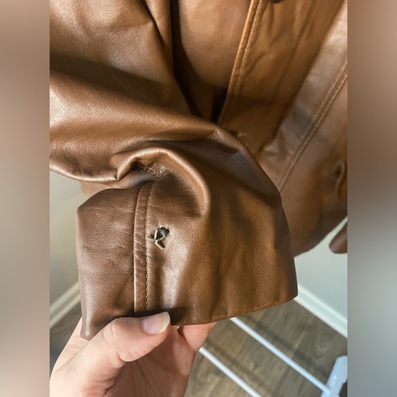 Vintage Sears The Leather Shop leather coat with faux fur lining - Picture 5 of 15